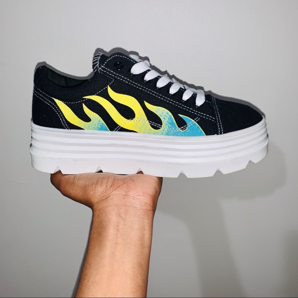 Platform Flamed Sneakers